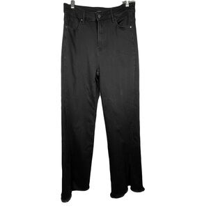 5428 RISEN Black Jeans Stretch Denim Split Hem Bootcut Raw Hem High Rise Sz 9/29